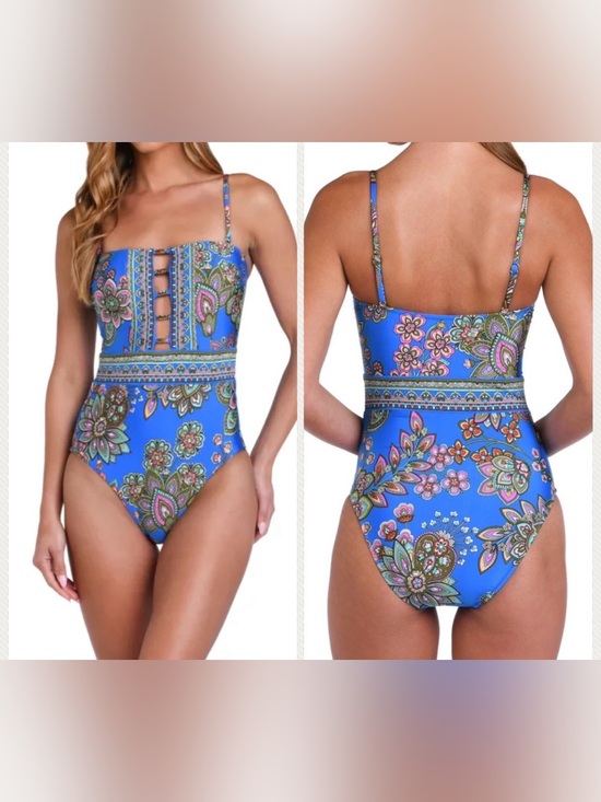 Sunshine 79 Other - Girls Blue Floral Paisley One-Piece Bodysuit
